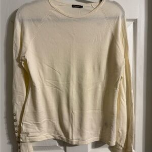 J. McLaughlin Cream Sweater with Button Details